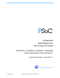 Datasheet CY8C26233-24SI manufacturer Cypress
